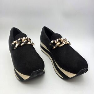 Volatile Platform Sneakers Women's Tortoise Chain Slip On Black 9.5